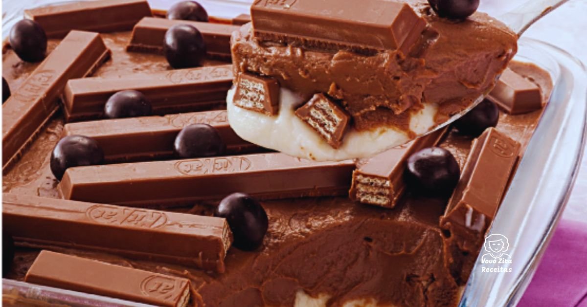 Pavê de KitKat Bicolor Fácil, Rápido e Delicioso!